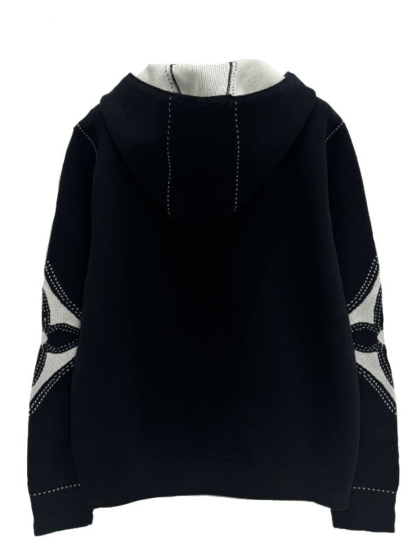 black zip-up hoodie