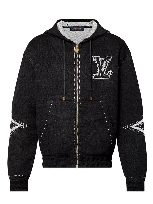 black zip-up hoodie