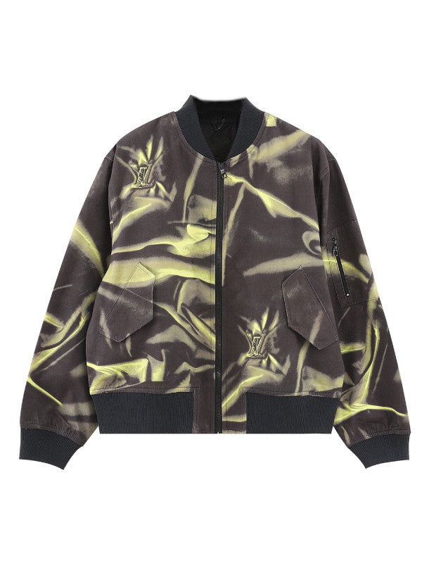 satin-effect bomber jacket