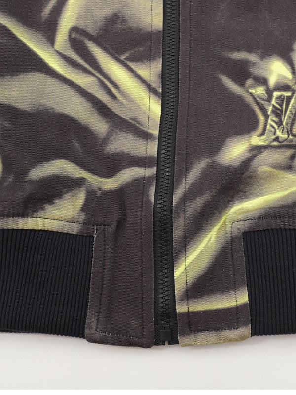 satin-effect bomber jacket