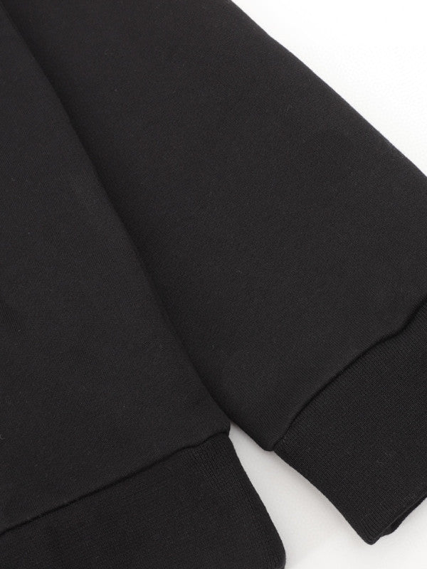 black staple-pin logo hoodie