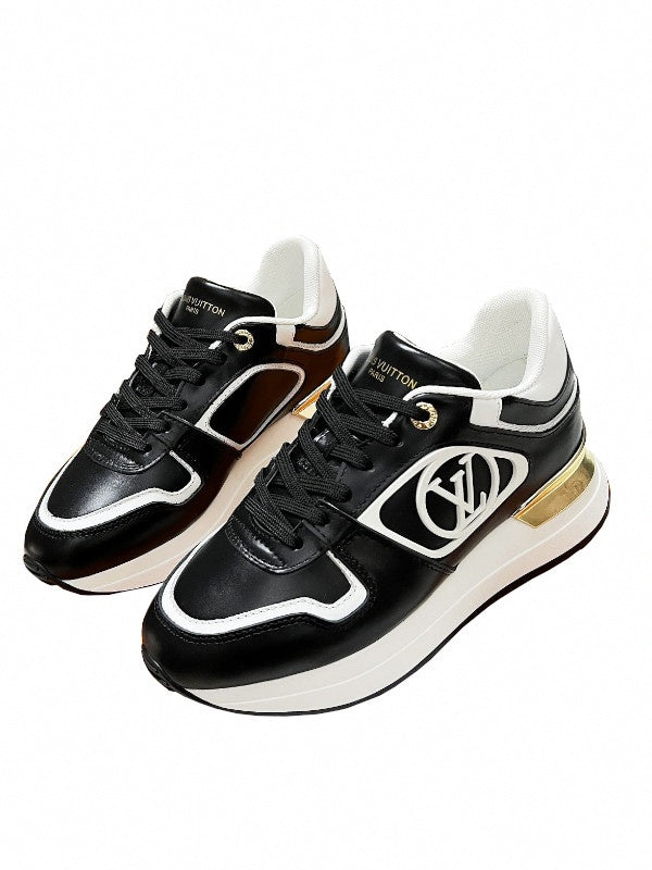 black&white lv run away sneakers