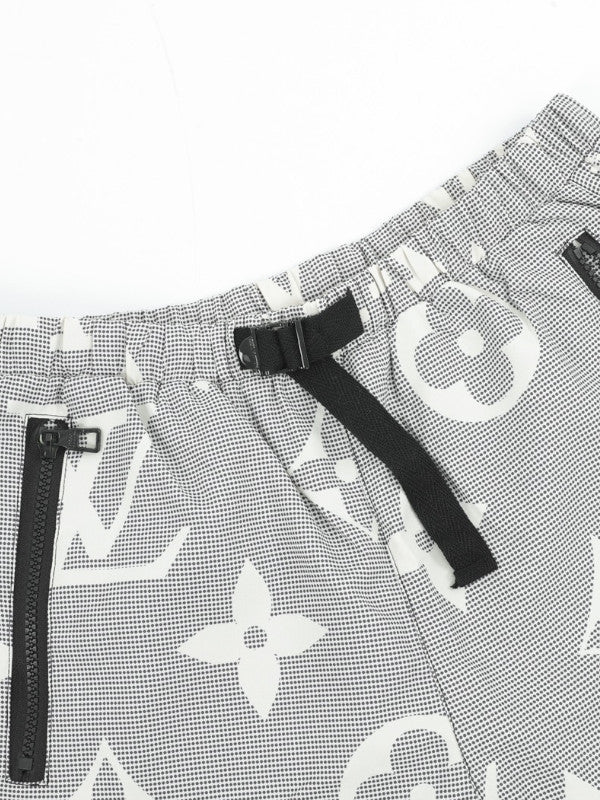3d monogram shorts