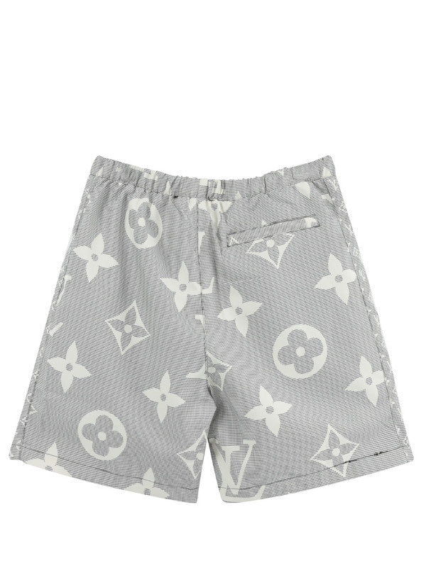 3d monogram shorts