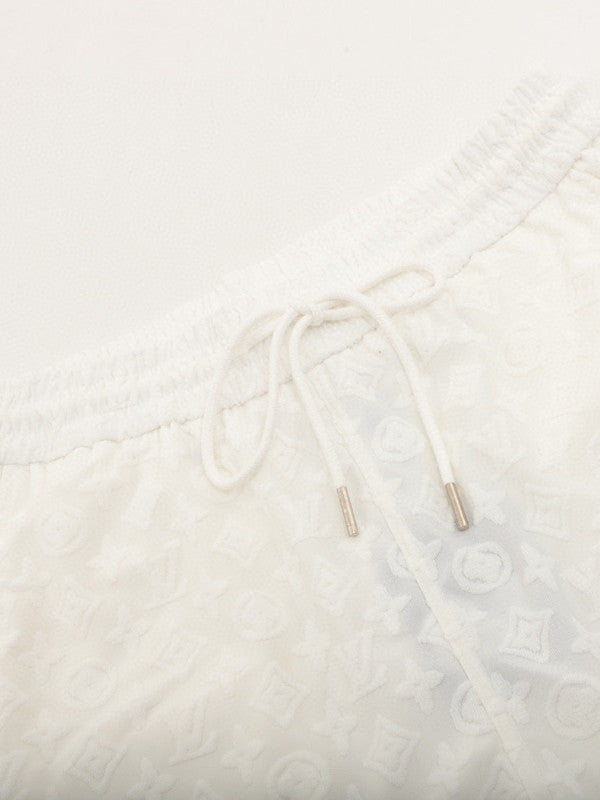 monogram shorts - white
