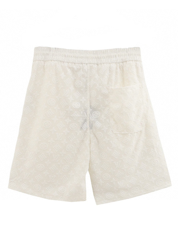 monogram shorts - white