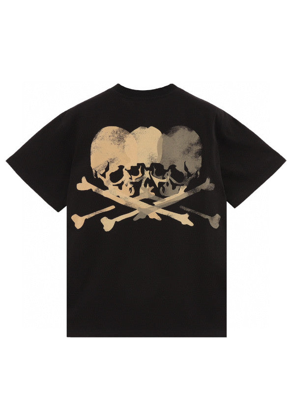 world skull and bones graphic t-shirt
