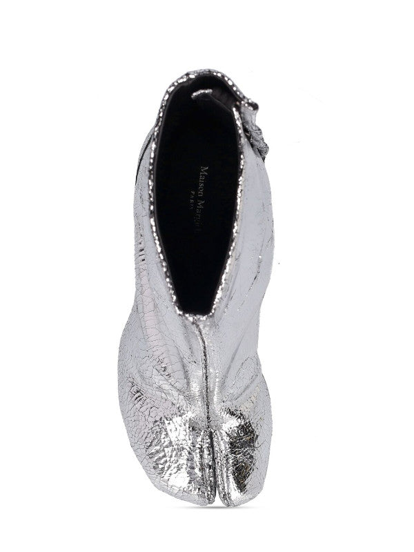 tabi crackled leather ankle boots