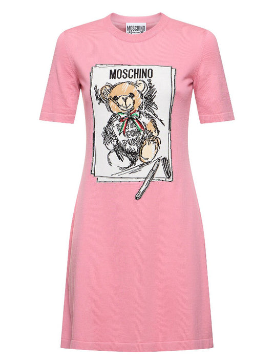 Printed Cotton Mini Dress