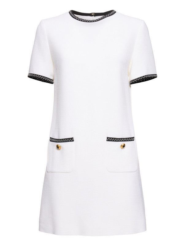 stretch viscose crepe mini dress