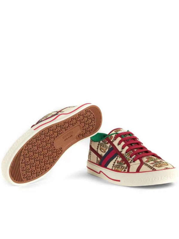 multicolored grid tennis 1977