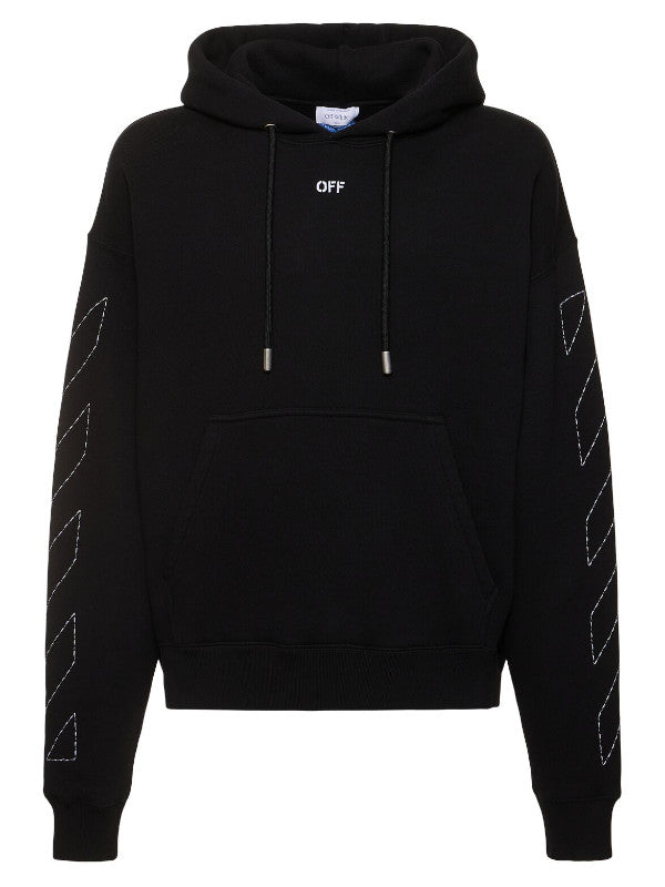 off-white diagonal-stitch hoodie