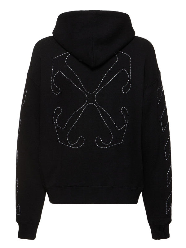 off-white diagonal-stitch hoodie