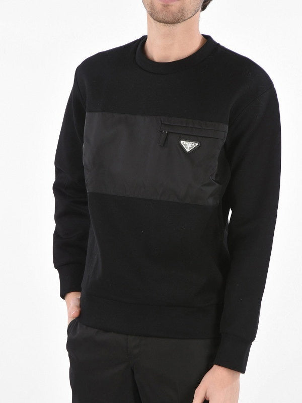 prada black crewneck sweatshirt