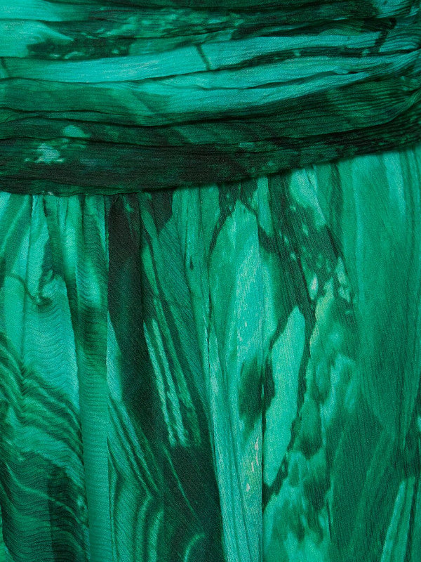 malachite silk chiffon dress
