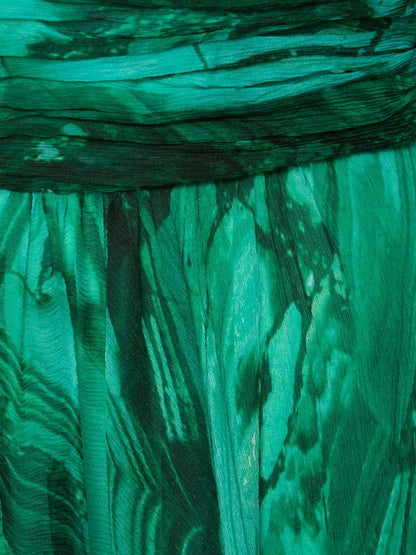 Malachite Silk Chiffon Dress