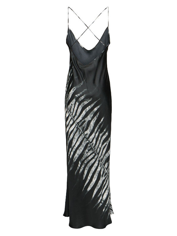zebra silk twill dress