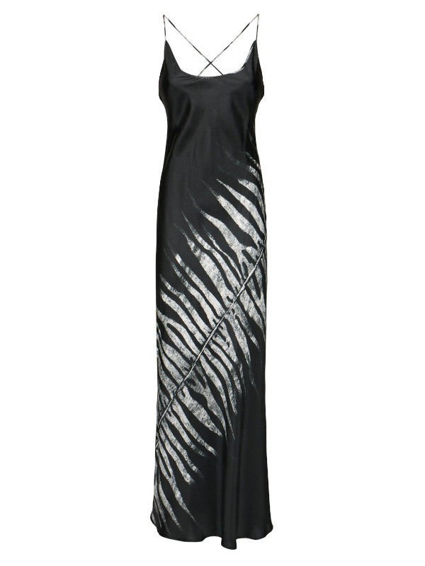 zebra silk twill dress