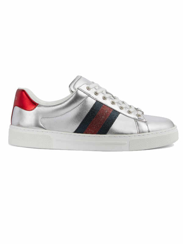 gg  silver 'ace'sneakers