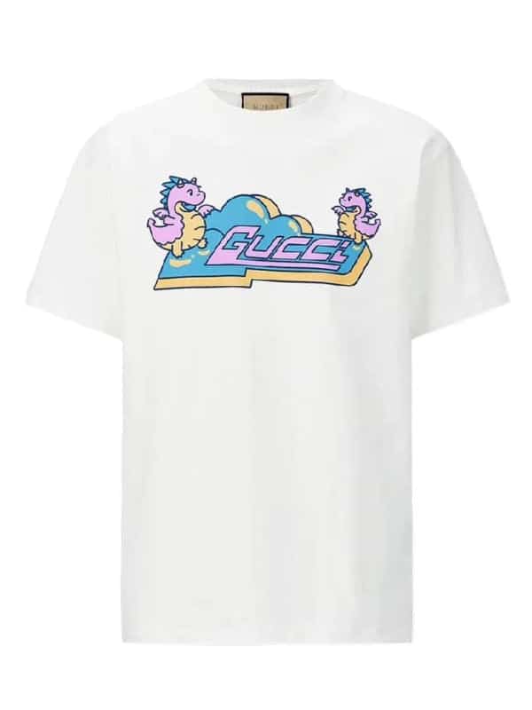 11.1 Gucci Cartoon Dinosaur Graphic T-Shirt - Image 1