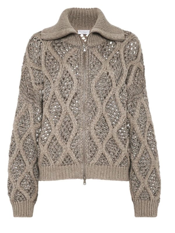 2.3_2b9a5396-72d9-4772-813e-f65cc7a079ab Brunello zipped open-knit cardigan - Image 1