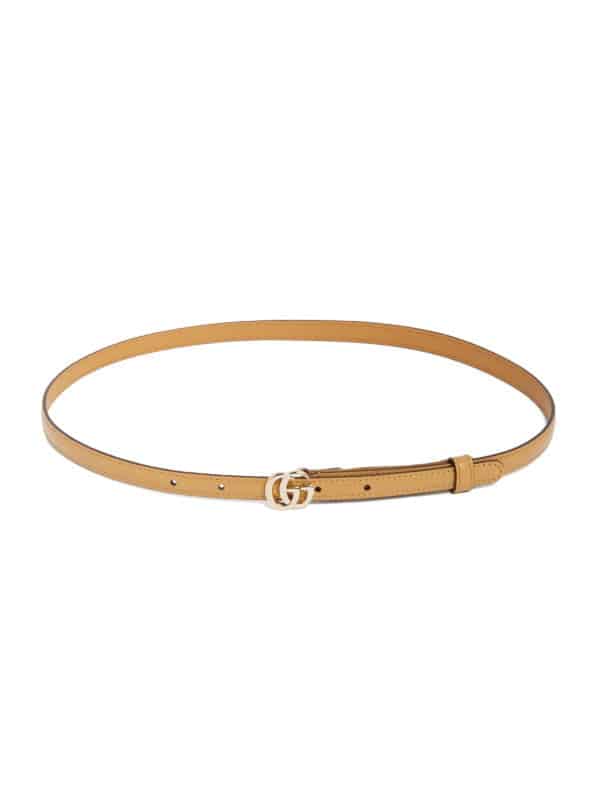 94_873889c7-0ab3-476d-8d76-1e825c64551f GG Milano Beige Slim Leather Belt - Image 1