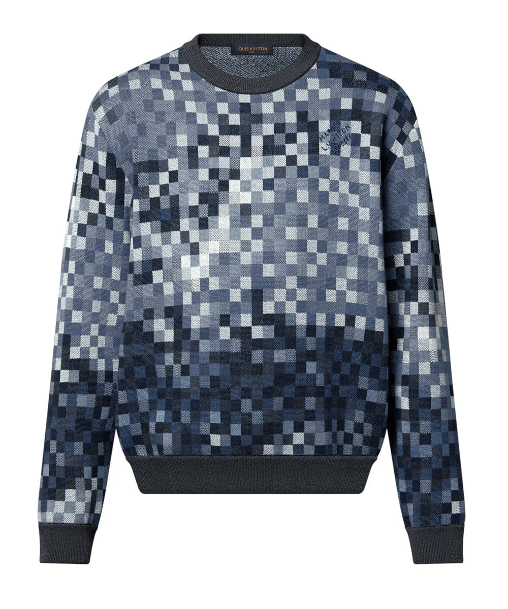 baae7641re Pixel Check Crewneck Sweater - Image 1